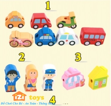 Xâu hạt gỗ thông minh IZI TOYS