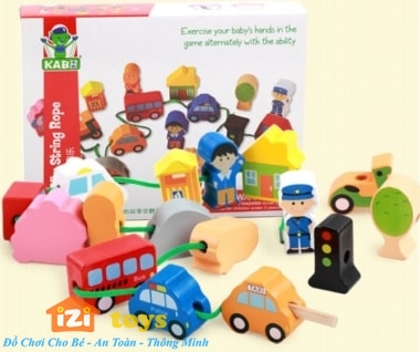 Xâu hạt gỗ thông minh IZI TOYS