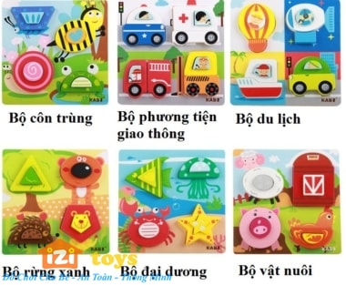 Ghép khối gỗ 3D IZI TOYS